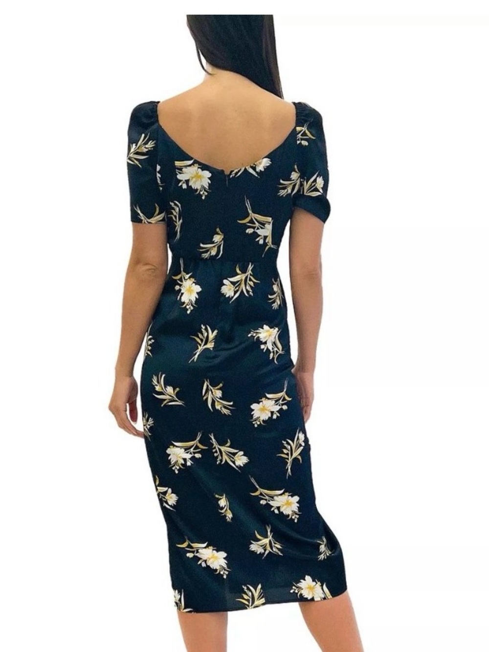Sam Edelman Navy Dress with White & Yellow Floral Print - Picture 5 of 7